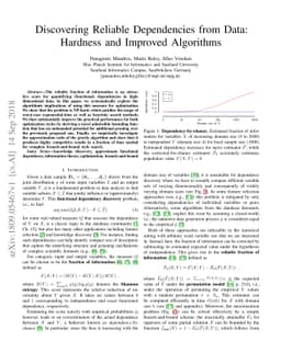 Discovering Reliable Dependencies from Data: Hardness and Improved
  Algorithms