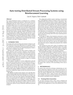 Auto-tuning Distributed Stream Processing Systems using Reinforcement
  Learning