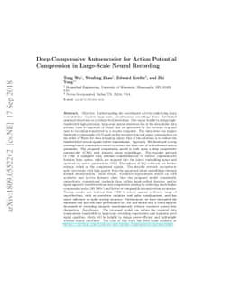 Deep Compressive Autoencoder for Action Potential Compression in
  Large-Scale Neural Recording