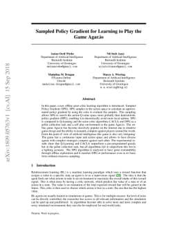 Sampled Policy Gradient for Learning to Play the Game Agar.io