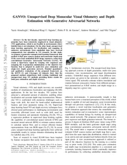 GANVO: Unsupervised Deep Monocular Visual Odometry and Depth Estimation
  with Generative Adversarial Networks
