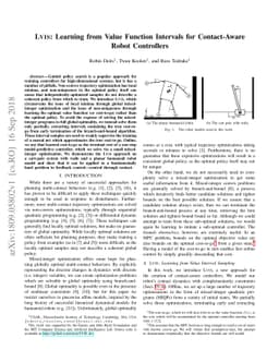 LVIS: Learning from Value Function Intervals for Contact-Aware Robot
  Controllers