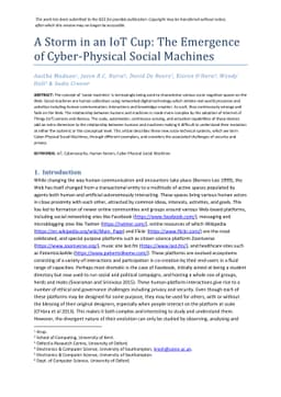 A Storm in an IoT Cup: The Emergence of Cyber-Physical Social Machines