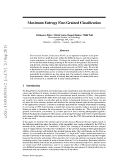 Maximum-Entropy Fine-Grained Classification