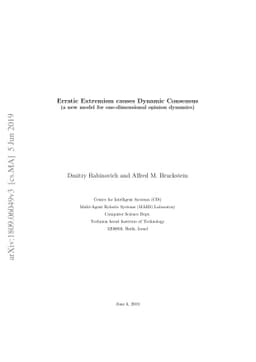 Erratic Extremism causes Dynamic Consensus (a new model for
  one-dimensional opinion dynamics)