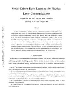 Model-Driven Deep Learning for Physical Layer Communications