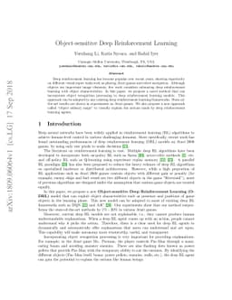 Object-sensitive Deep Reinforcement Learning