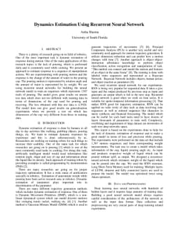 Dynamics Estimation Using Recurrent Neural Network