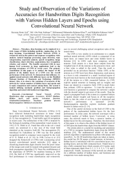 Study and Observation of the Variations of Accuracies for Handwritten
  Digits Recognition with Various Hidden Layers and Epochs using Convolutional
  Neural Network