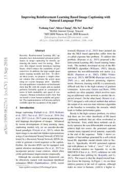 Improving Reinforcement Learning Based Image Captioning with Natural
  Language Prior