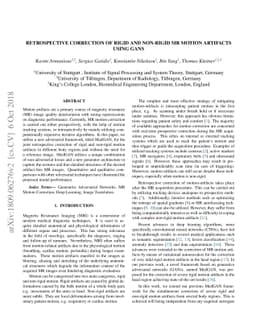 Retrospective correction of Rigid and Non-Rigid MR motion artifacts
  using GANs
