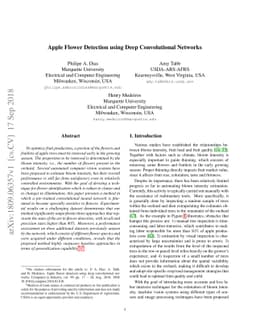 Apple Flower Detection using Deep Convolutional Networks