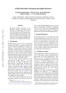 AUEB at BioASQ 6: Document and Snippet Retrieval