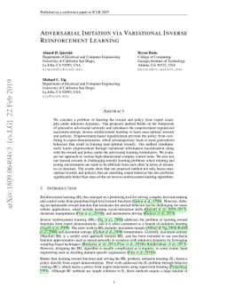 Adversarial Imitation via Variational Inverse Reinforcement Learning