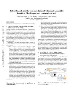 Talent Search and Recommendation Systems at LinkedIn: Practical
  Challenges and Lessons Learned