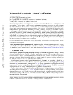 Actionable Recourse in Linear Classification