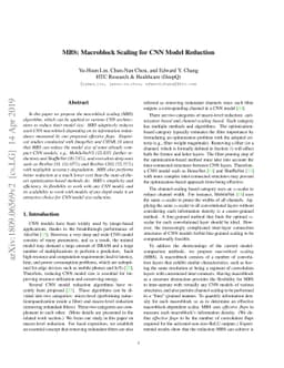 MBS: Macroblock Scaling for CNN Model Reduction