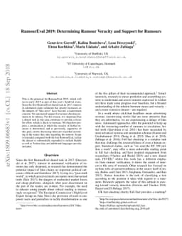 RumourEval 2019: Determining Rumour Veracity and Support for Rumours