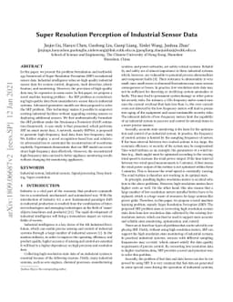 Super-Resolution Perception for Industrial Sensor Data