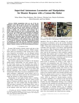 Supervised Autonomous Locomotion and Manipulation for Disaster Response
  with a Centaur-like Robot