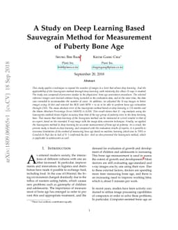 A Study on Deep Learning Based Sauvegrain Method for Measurement of
  Puberty Bone Age