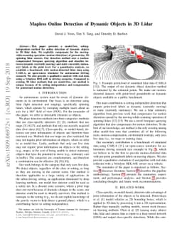 Mapless Online Detection of Dynamic Objects in 3D Lidar