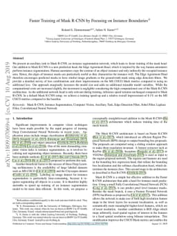 Faster Training of Mask R-CNN by Focusing on Instance Boundaries