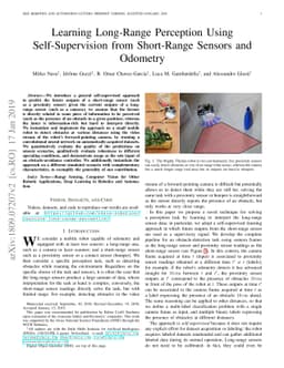 Learning Long-Range Perception Using Self-Supervision from Short-Range
  Sensors and Odometry