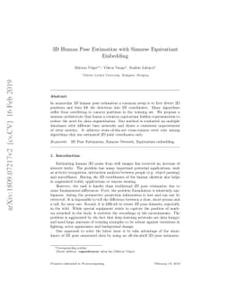 3D Human Pose Estimation with Siamese Equivariant Embedding