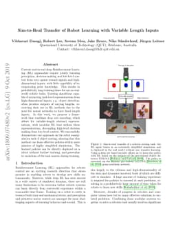 Sim-to-Real Transfer of Robot Learning with Variable Length Inputs