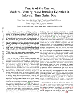 Time is of the Essence: Machine Learning-based Intrusion Detection in
  Industrial Time Series Data