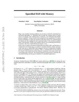 Sparsified SGD with Memory