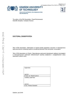 Optimization of hybrid parallel application execution in heterogeneous
  high performance computing systems considering execution time and power
  consumption