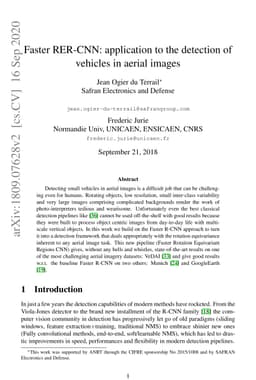 Faster RER-CNN: application to the detection of vehicles in aerial
  images