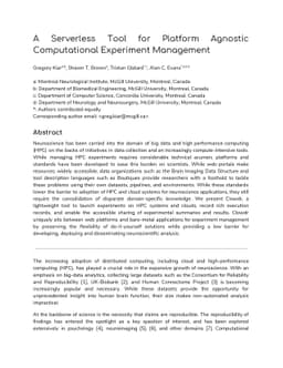 A Serverless Tool for Platform Agnostic Computational Experiment
  Management