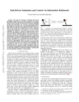 Task-Driven Estimation and Control via Information Bottlenecks