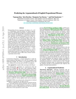 Predicting the Argumenthood of English Prepositional Phrases