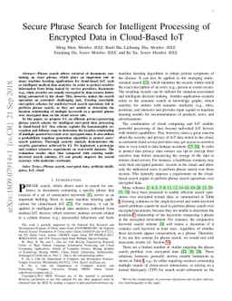 Secure Phrase Search for Intelligent Processing of Encrypted Data in
  Cloud-Based IoT