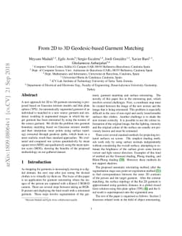 From 2D to 3D Geodesic-based Garment Matching