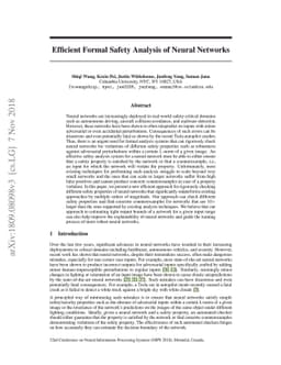 Efficient Formal Safety Analysis of Neural Networks