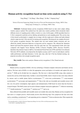 Human activity recognition based on time series analysis using U-Net