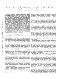 Fast Motion Planning for High-DOF Robot Systems Using Hierarchical
  System Identification