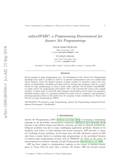 onlineSPARC: a Programming Environment for Answer Set Programming
