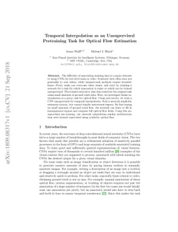 Temporal Interpolation as an Unsupervised Pretraining Task for Optical
  Flow Estimation