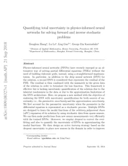Quantifying total uncertainty in physics-informed neural networks for
  solving forward and inverse stochastic problems