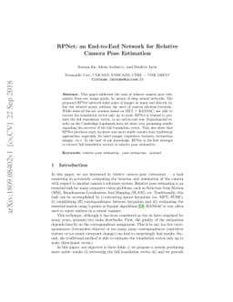 RPNet: an End-to-End Network for Relative Camera Pose Estimation