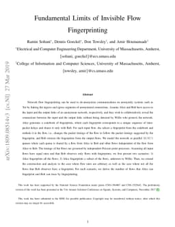 Fundamental Limits of Invisible Flow Fingerprinting