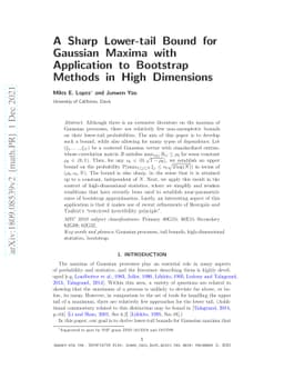 A Sharp Lower-tail Bound for Gaussian Maxima with Application to
  Bootstrap Methods in High Dimensions
