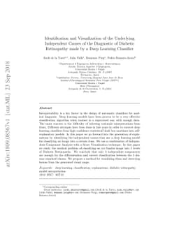 Identification and Visualization of the Underlying Independent Causes of
  the Diagnostic of Diabetic Retinopathy made by a Deep Learning Classifier