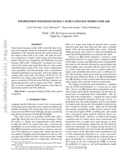 Information-Weighted Neural Cache Language Models for ASR